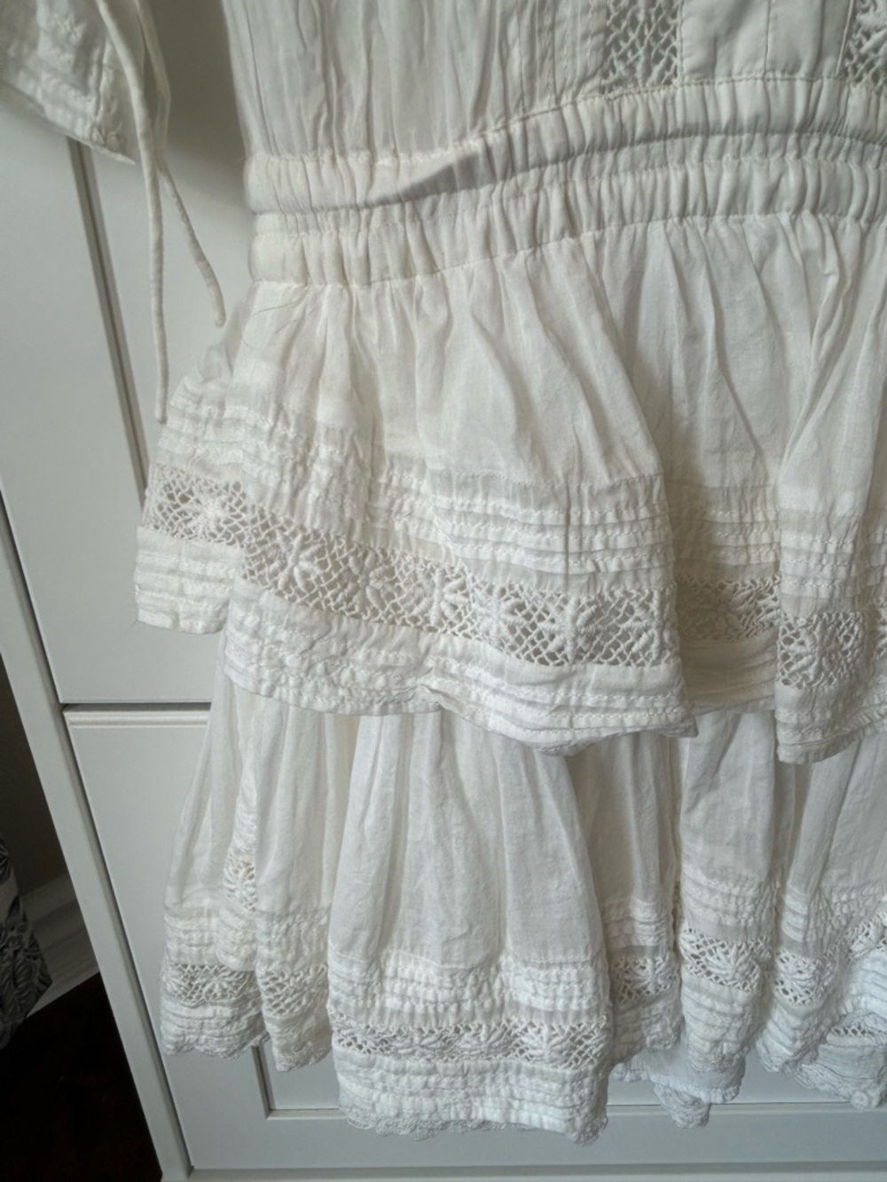 Sunday Best White Lace Tiered Mini Dress - Picture 6 of 12